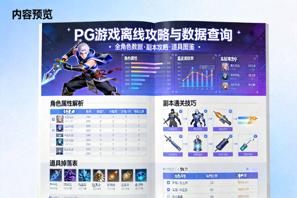 PG游戏离线攻略与数据查询电子书封面及内容预览